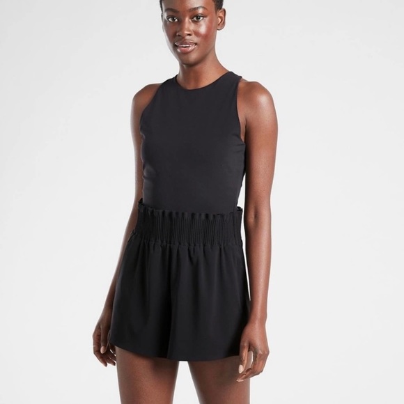 Athleta Pants - ATHLETA Cosmic Flutter Romper Black